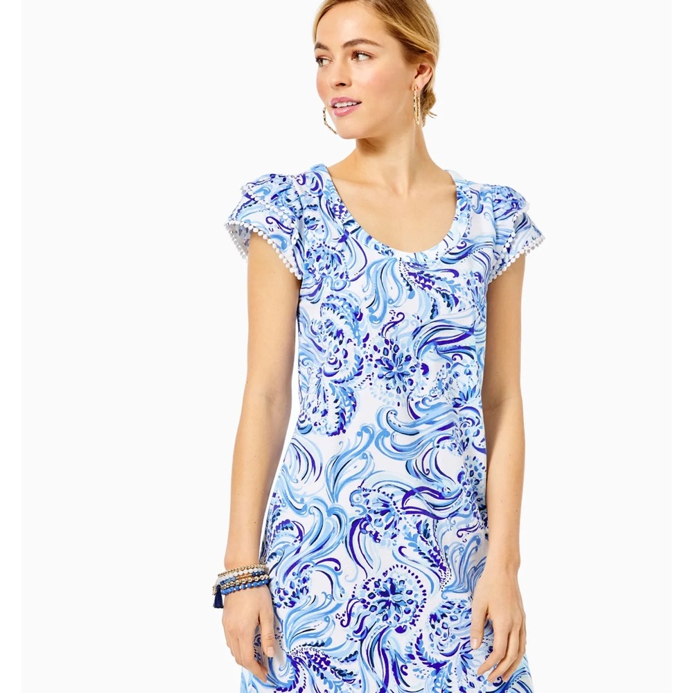 Lilly Pulitzer NWOT Bridgitte Dress in RESORT WHITE DON'T BE JELLY